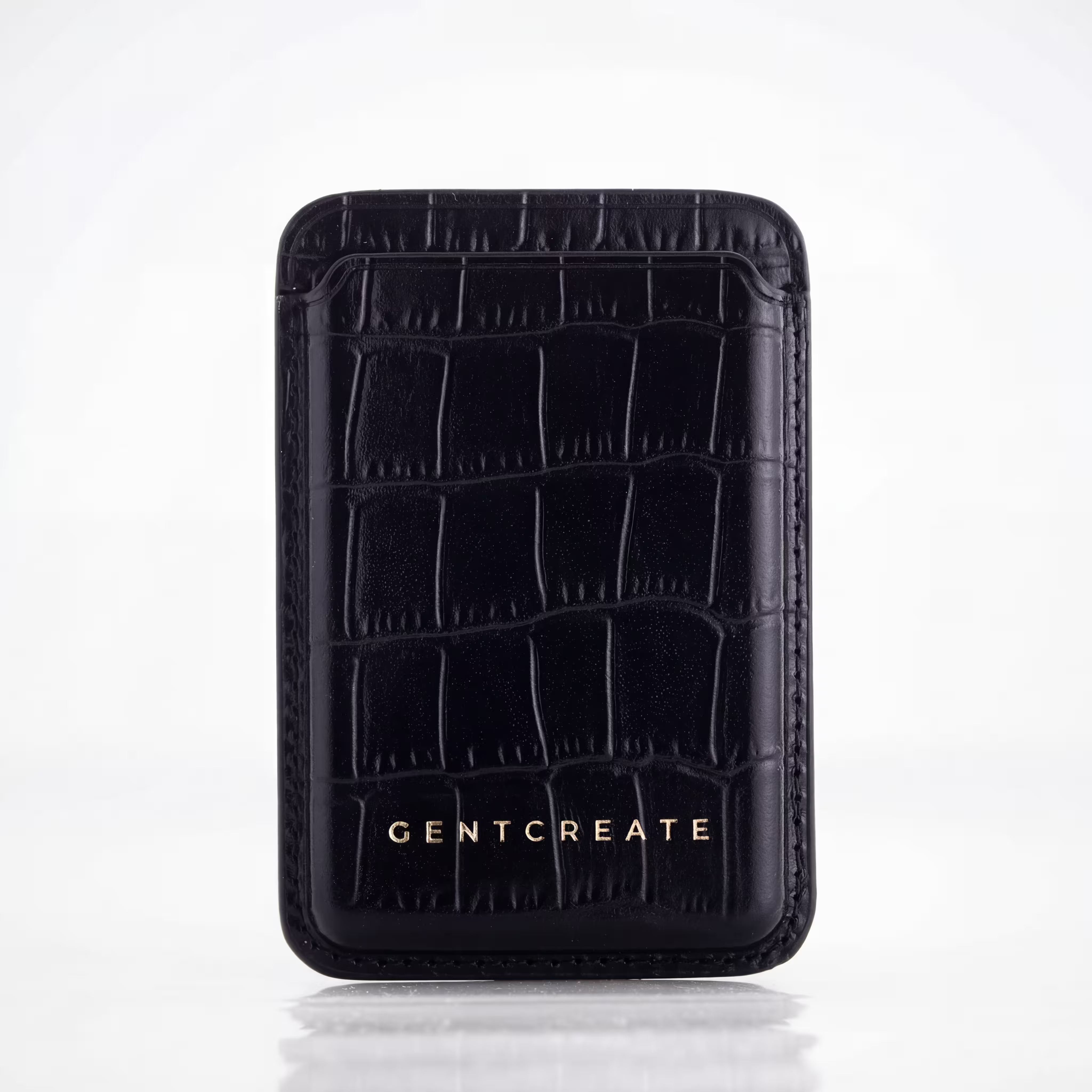 MagSafe Cardholder Black crocodile leather by GENTCREATE